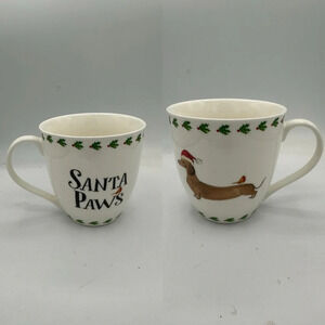 Milly Green British Design Santa Paws dachshund mug
